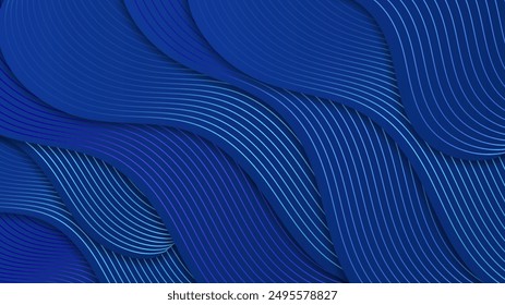 Abstract blue background with shiny light blue shadow element decoration, suit for presentation design, web banner, social media cover and more