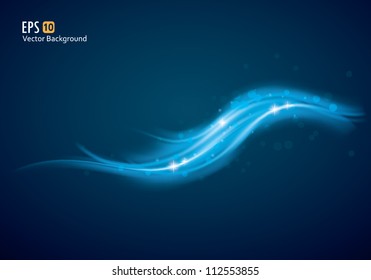 Abstract blue background with shiny wave