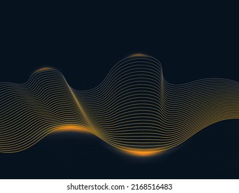 Abstrakter blauer Hintergrund mit glänzender Linienbewegung.