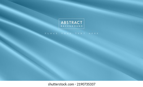 Abstract blue background with silk waves. Vector cover with minimal design for posters, sales advertisement, banners, placards, flyers