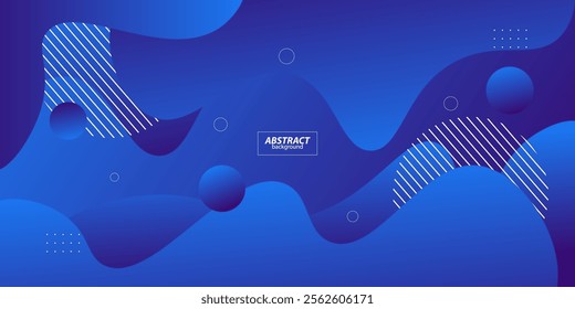 Abstract blue background with simple wave and circle shapes. Popular and modern with 3d shadow concept. Vector eps10