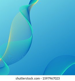 Abstract blue background with smooth lines. Vector isolated illustration. Fluid shapes composition. Place for text. Abstract template for banners, posters, leaflets, cards or for web design.