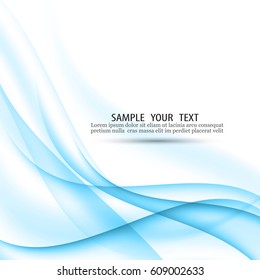 Abstract blue background with smooth lines. 