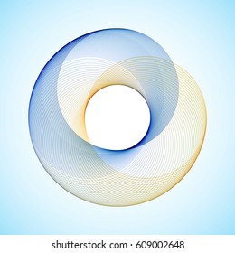 Abstract blue background with smooth lines. 