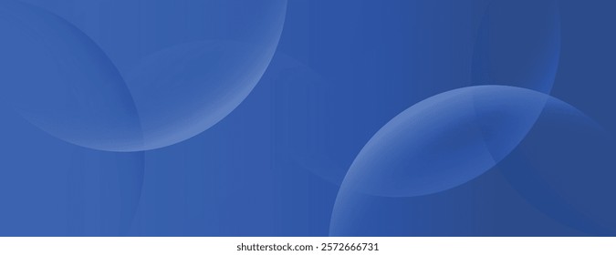 Abstract blue background with smooth, overlapping circles. The blue background features a soft, gradient texture. Minimal abstract circles vector gradient background