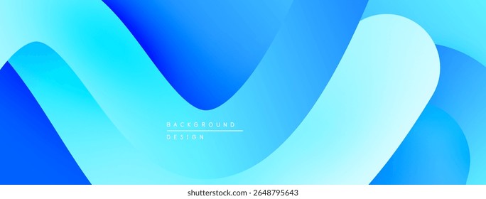 Fundo azul abstrato. Formas suaves sobrepostas criam composição dinâmica com fluxo. As sombras de gradiente oferecem profundidade visual.