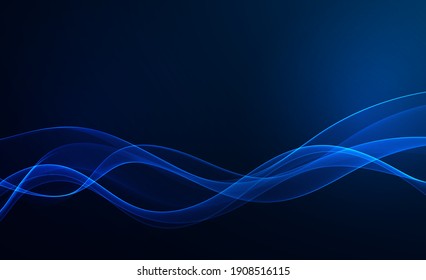 
Abstract blue background Smooth transparent wave flow Design template