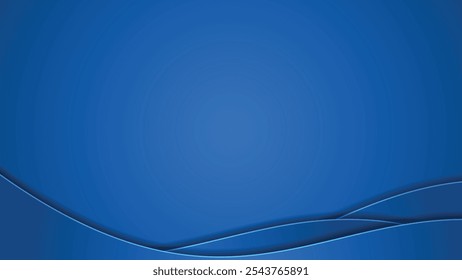 Abstract blue background with smooth wave-like curves.