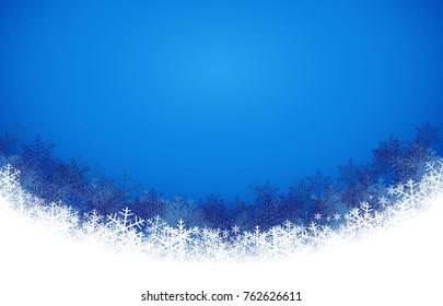 Abstract blue background with snowflake. Christmas and new year card style background. Vector Illustration.
