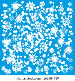 abstract  blue background with snowflakes