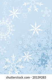 abstract blue background with snowflakes