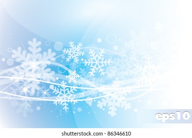 Abstract blue background with snowflakes