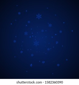 Abstract blue background with snowflakes and light, vector art illustration.