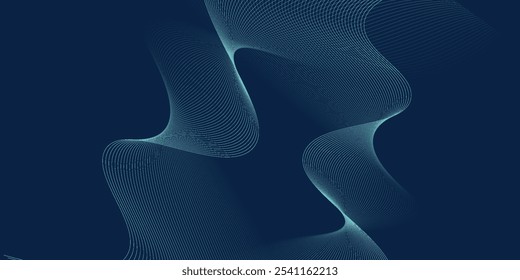 Abstract blue background with soft and elegant waves. Premium design for wallpaper, banner, poster.