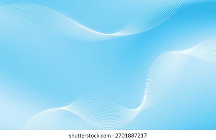 Abstract blue background with soft wavy lines and smooth gradients. Perfect for modern design templates, digital presentations, banners, and elegant minimal artwork.