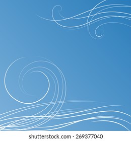 Abstract blue background with some swirls. Vector illustration