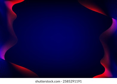 abstract blue background with space for text, abstract background with red and blue halftone dot  lines, Abstract Blue and Red Wave Background, 