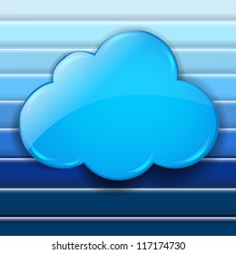 Abstract Blue Background With Speech Bubble Cloud, With Gradient Mesh, Vector Illustration