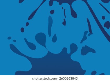 Abstract blue background with splashes and drops of paint. Vector illustration