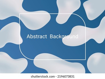 Resumen de fondo azul con salpicaduras de leche o yogur blanco, textura de nata cosmética, ilustración vectorial