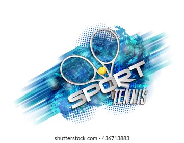 Abstract Blue Background Sport Tennis