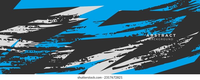 Abstract blue background for sports racing premium vector design. Grunge banner background illustration