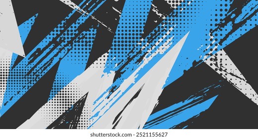 Fundo azul abstrato para esportes de corrida design de vetor premium. Ilustração do plano de fundo do banner Grunge