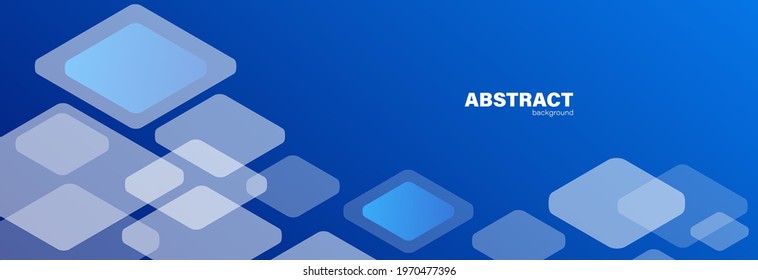 Abstract blue background and square geometric, background with copy space for design, vector.