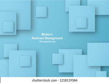 Abstract blue background in square shape with pastel color. Template for business presentation, cover. New trend of vector illustration with 3D style.