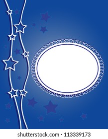 Abstract blue background with the stars