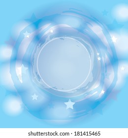 Abstract blue background. Stars, clouds. vector
