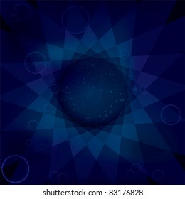 Abstract blue background with stars in the sky
