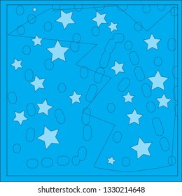 Abstract blue background with stars - Vector