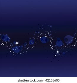 Abstract blue background with stars. Vector illustration