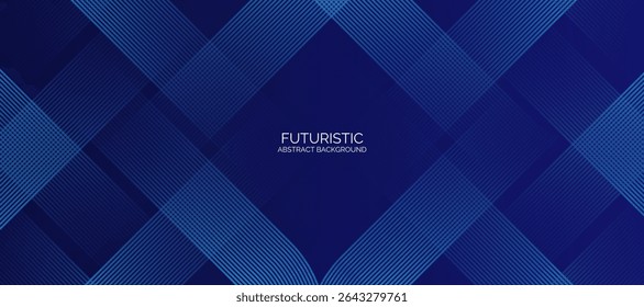 Abstract blue background with stripes. Modern shiny blue gradient lines. Geometric lines pattern. Futuristic technology graphic design.