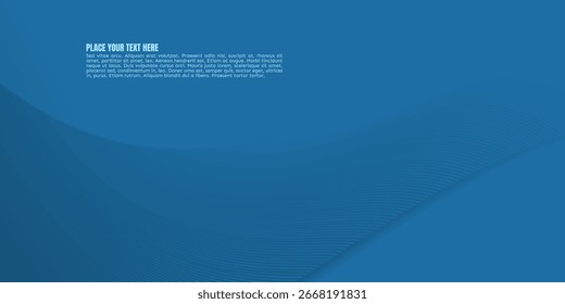 Fundo azul abstrato com linhas onduladas sutis e amplo espaço de cópia, perfeito para designs modernos, apresentações ou banners da web.