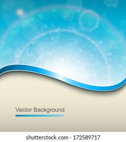 Abstract blue background, sunny vector illustration.
