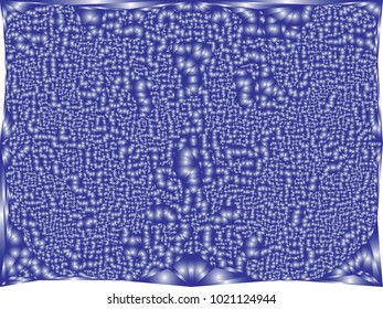 Abstract blue background with surface curved like a lot of bubbles.  Bumpy texture. Vector clip art.