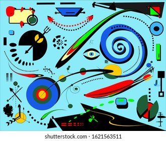 Abstract blue background ,surrealism art style