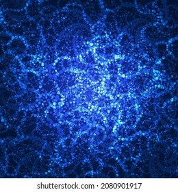 fondo azul abstracto El círculo giratorio tiene un patrón alternante de color brillante.