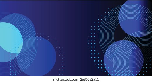 Fondo azul Abstractas, tecnología de alta tecnología de Plantilla futurista. Ilustración vectorial. hélice de ADN digital con nodos brillantes y Formas geométricas sobre un fondo azul oscuro .