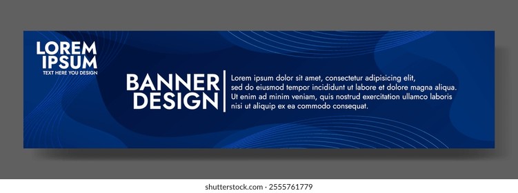 Abstract Blue Background Template with Curves and Lines