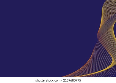 abstrakte blaue Hintergrundvorlage mit goldener Linienwelle, kann für Bannerverkauf, Wallpaper, für, Broschüre, Landing-Page verwendet werden.