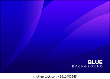 Abstract Blue Background Template Vector, Blue Background with Beautiful Wave and Gradient Design