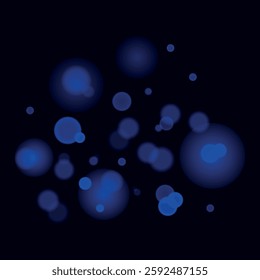  Abstract blue background texture. Sparkling magic particles. Background with bokeh effect. Vector illustration