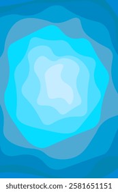 Abstract blue background with transition from light blue to dark blue in waves. Vector illustration of background