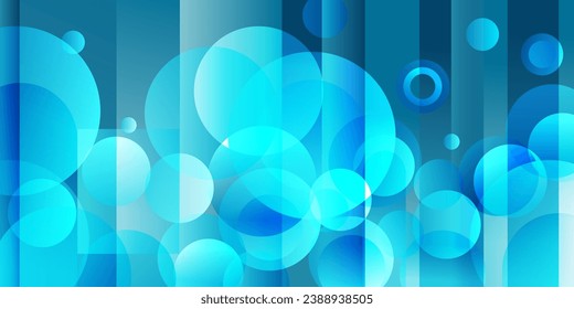 Fondo azul abstracto. Superposición transparente de burbujas circulares. Ilustración del vector