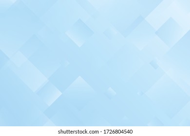 Abstrakter blauer Hintergrund mit durchsichtigen Quadraten, Rundbussen, Wallpaper, einfacher Hintergrund für Cover, Webseiten und Konferenzen, Visitenkarten. Vektor-Abbildung