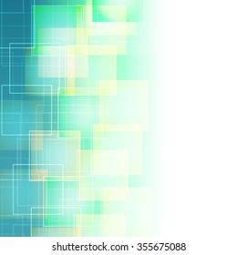 abstract blue background with transparent squares