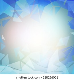 Abstract blue background, triangle design vector illustration.